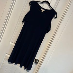 Style & Co. Navy blue cold shoulder dress.